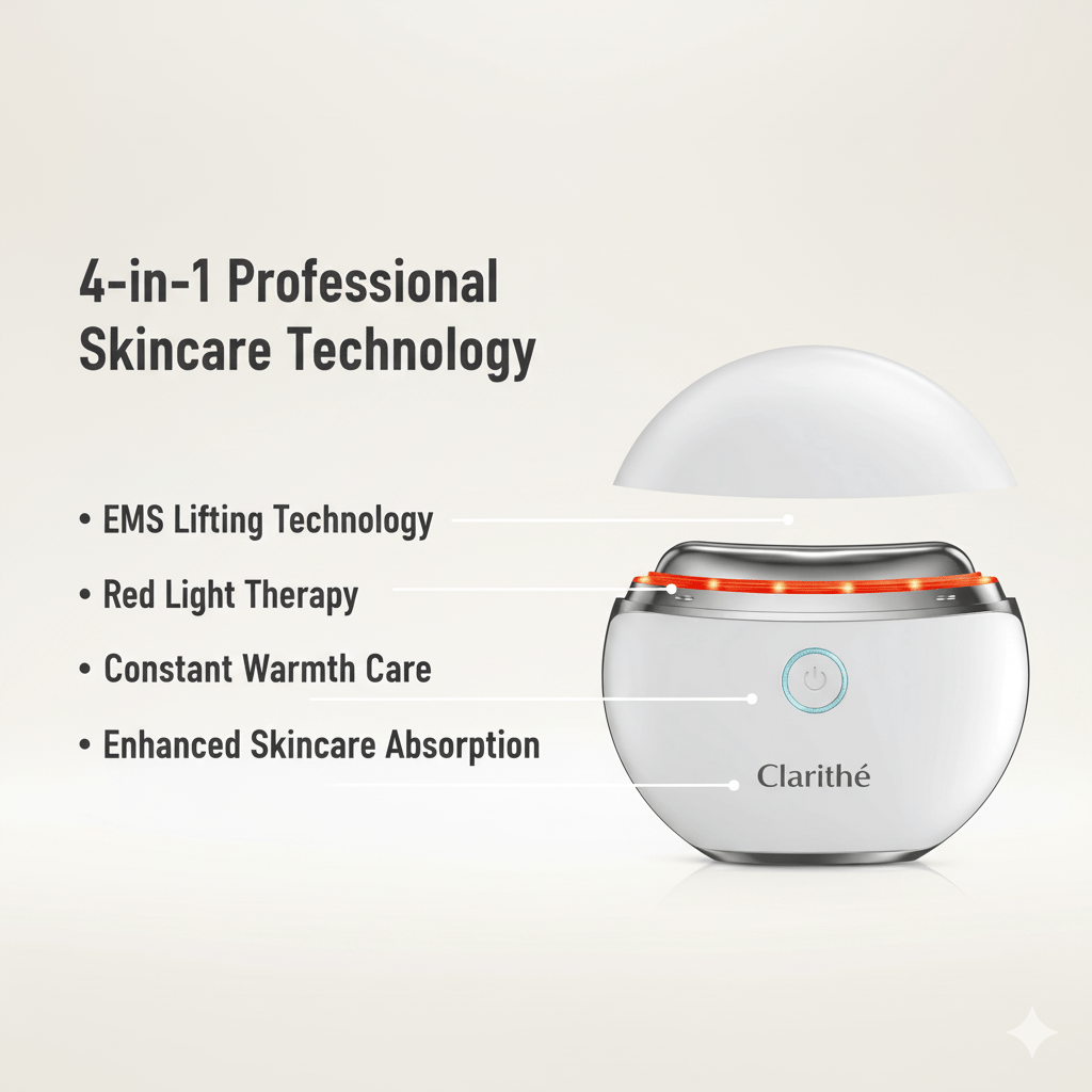 Radiant Youth Neck & Face Massager™ – EMS, LED & Heat Therapy Device - Clarithé