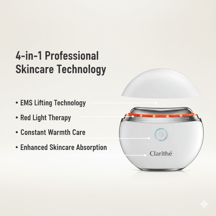 Radiant Youth Neck & Face Massager™ – EMS, LED & Heat Therapy Device - Clarithé