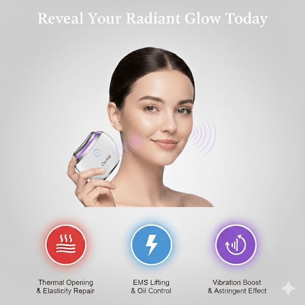 Radiant Youth Neck & Face Massager™ – EMS, LED & Heat Therapy Device - Clarithé