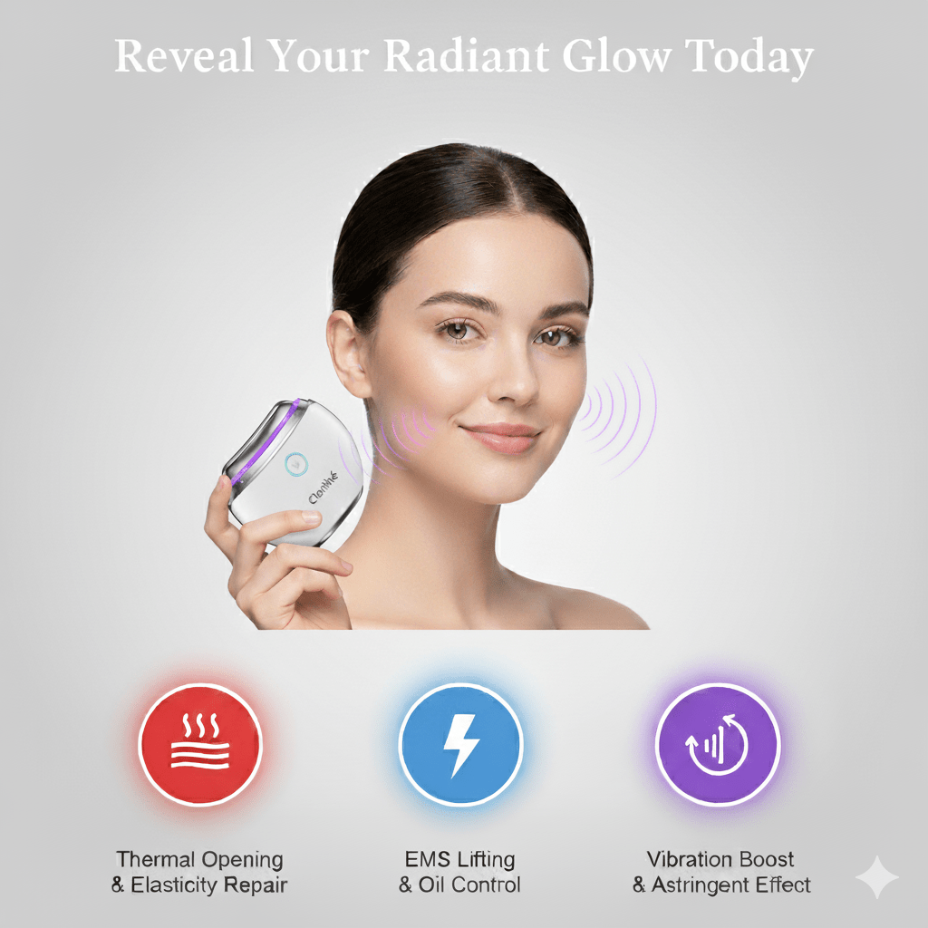 Radiant Youth Neck & Face Massager™ – EMS, LED & Heat Therapy Device - Clarithé