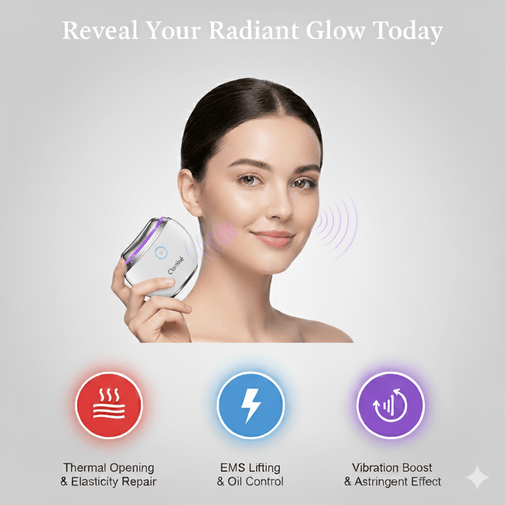 Radiant Youth Neck & Face Massager™ – EMS, LED & Heat Therapy Device - Clarithé